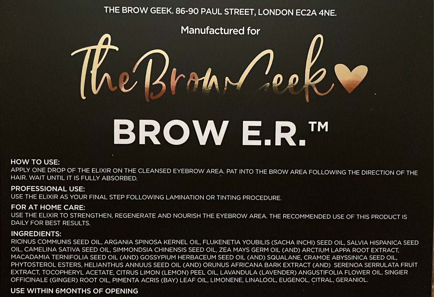 Brow E.R aftercare oil 